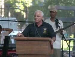 Harry Nespoli, President of the Municipal Labor Committee, addresses the crowd at the Fair Contracts Rally Stock Footage