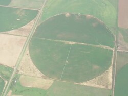 WS AERIAL ZI View of Field circles east of Hollis / Oklahoma, United States Stock Footage