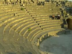 Pan Right Western Theater Umm Qais Irbid Jordan Stock Footage