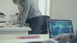 New business team: at work together in the startup office Stock Footage