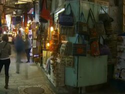 MS T/L Shot of Local Arabs in old city alleys / Jerusalem, Judea, Israel Stock Footage