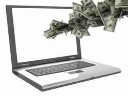 flying dollars notebook Stock Footage