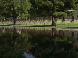 Field of Empty Chairs at the OKC Bombing Memorial Stock Footage