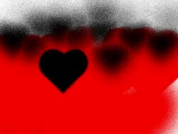 HEARTS : black and red, white back (LOOP) Stock Footage