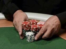 HD: Man Betting All Chips In Poker Stock Footage