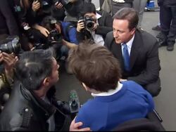 David Cameron confronted on the election trail over the alleged segregation of disabled children in the education system News Clip