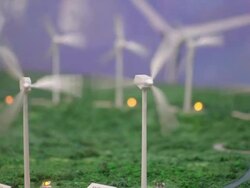 Wind Turbines mock Stock Footage
