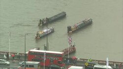 CROWDS GATHER ALONG RIVER AHEAD OF THAMES PAGEANT News Clip