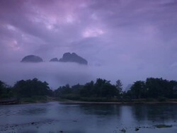 Vang Vieng Laos Dawn Stock Footage