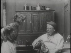 A housewife gestures to her husband to go hang himself with a rope. News Clip