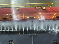 High Angle static - A Mississippi river dredge operation uses jet lift technology to agitate and remove sediments / Mississippi River Stock Footage