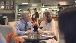 MS Senior man asking for bill from waiter Stock Footage