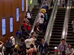 MS Shot of Elevators at Kichijoji Station / Tokyo, Japan Stock Footage