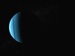 Planet Uranus and its ring and moon system Stock Footage