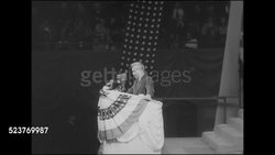 1945: MADISON SQUARE GARDEN MEETING: HD: *HA Angled WS Henry A. Wallace behind podium SOT saying must move w/ speed, determination, faith, stakes are human race, cannot fail, delay, responsibility is ours, people's war, people's peace. Instructional Video