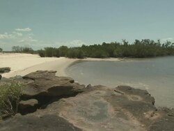 Isolated beach in tropics, Australia Stock Footage
