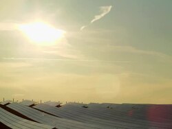 HD Solar Park in the Evening Sun (Time Lapse) Stock Footage