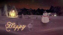 HD: Snowman Wishing Happy Holidays Stock Footage