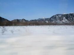 Senjogahara Marshland in winter Stock Footage