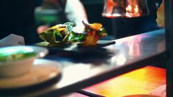 Chef finishing meals at a fine dining restaurant. Stock Footage