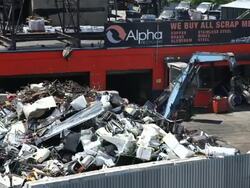 Scrap yard / Recycling Center in the Bronx Stock Footage