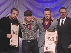 Delia Orjuela, Gerardo Ortiz, Fernando Camacho, Phil Graham, and Joey Mercado at BMI's 19th Annual Latin Music Awards on 3/30/2012 in Las Vegas, NV. (Footage by WireImage Video/Getty Images Entertainment Video) Stock Footage