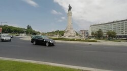 MarqUuï¿½ï¿½s de Pombal Square in Lisbon Stock Footage