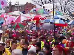 Festival goers at the Dunkirk Carnival Stock Footage