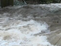 SLO MO Churning river Stock Footage