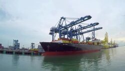 Cargo container shipping transportation Stock Footage