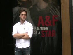 Diego Boneta Stops By The Abercrombie & Fitch Store To Kick Off The Launch Of Their 'The Making Of The Star' Spring Campaign Stock Footage