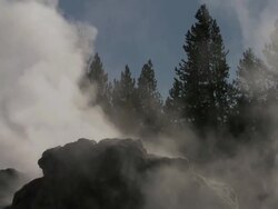 MS Geyser water spurting out / Yellowstone National Park, Wyoming, United States Stock Footage