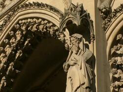  CU Top of  cathedral Saint-Etienne de Metz  / Metz, Lorraine, France Stock Footage