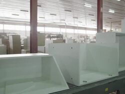 TS assembly line with semi-finished pieces of furniture Stock Footage