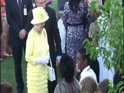 Prince Philip and Queen Elizabeth at garden party News Clip