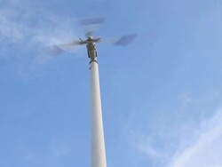 Wind turbine spinning Stock Footage