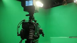 Broadcasting studio green screen Stock Footage