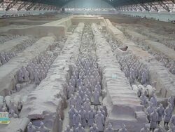WS HA View of Terracotta Warriors / Xi'an, shaanxi, China  Stock Footage