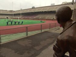 ATMOSPHERE - University of Pennsylvania football stadium Stock Footage