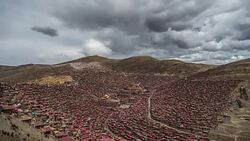 a famous Lamasery in Seda, Sichuan, China. Stock Footage