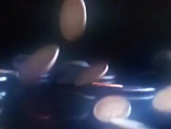 Slow falling coins Stock Footage