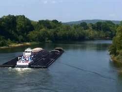 River Barges Stock Footage