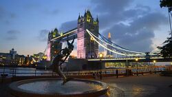 Tower Bridge in London at sunset. Stock Footage