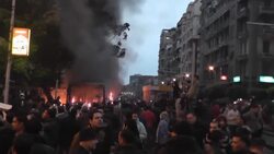 Riot police use tear gas as protesters clash, Islamists set buses on fire News Clip