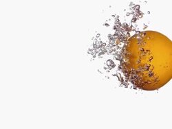 HD Super Slow-Mo: Orange Splashing Into Water Stock Footage