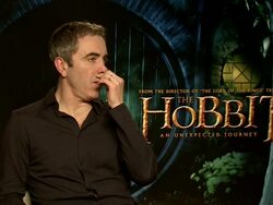 INTERVIEW: James Nesbitt on bloopers that didn't make the DVD at the The Hobbit: An Unexpected Journey interviews on the 7th of March 2013 Stock Footage