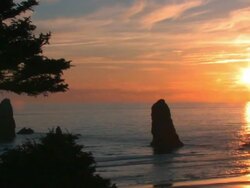 Sunset on Oregon Coast Stock Footage