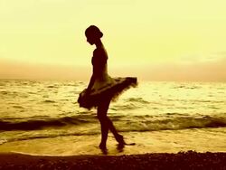 dancing silhouette of a ballerina Stock Footage