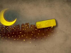 Motion Graphics for Tv Channels "City and Speech Bubble" Stock Footage