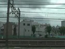 Slow motion shot of view from window. Stock Footage